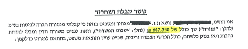 פסק דין אובדן כושר עבודה פיצוי 647350 אלף